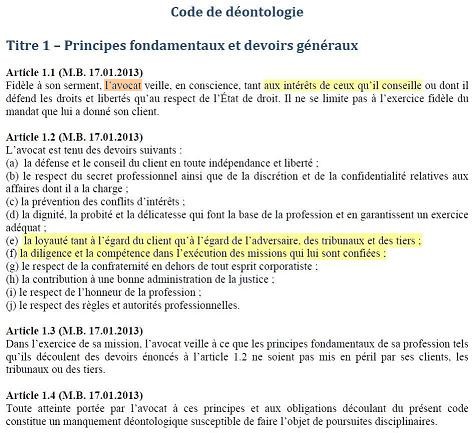 Avocat - Code de déontologie ...